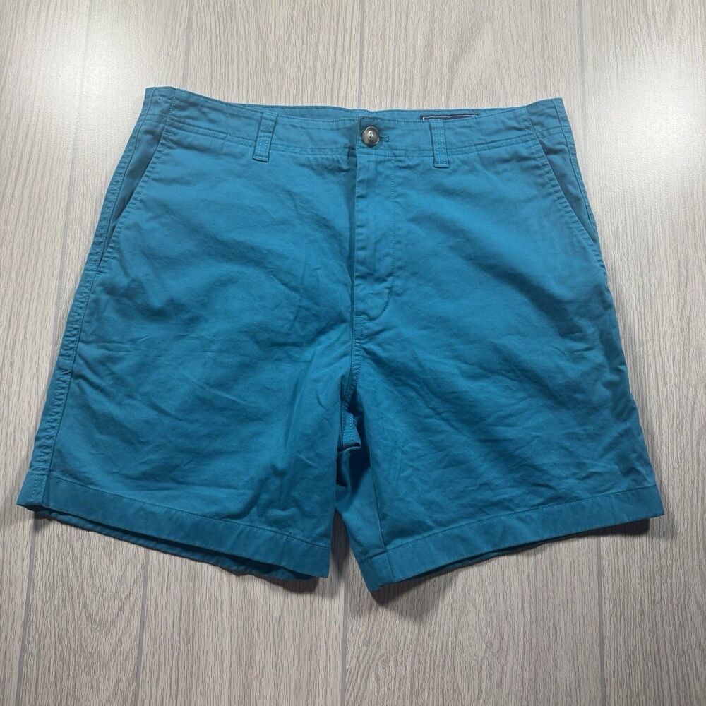 Vineyard Vines Island Shorts Men’s 32 x 7 Turquoise Chino Golf Resort Beach